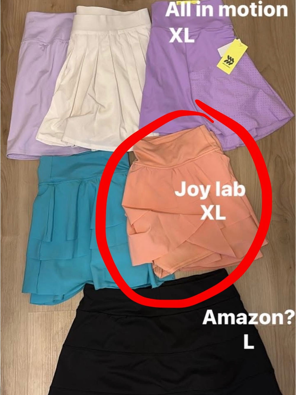 JoyLab Peach Layered Active Skort